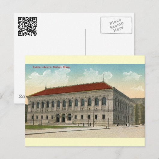 Public Library, Boston 1911 Briefkaart (Voorkant / Achterkant)