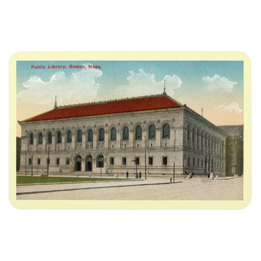 Public Library, Boston 1911 Briefkaart Magneet (Horizontaal)