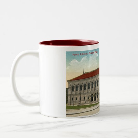 Public Library, Boston 1911  Tweekleurige Koffiemok (Links)