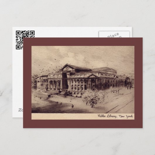 Public Library, New York City Briefkaart (Voorkant / Achterkant)