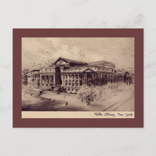 Public Library, New York City  Briefkaart (Voorkant)