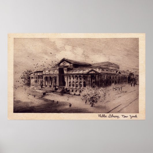 Public Library, New York City  Poster (Voorkant)