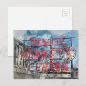 Public Market Centre in Seattle Washington Briefkaart (Voorkant / Achterkant)