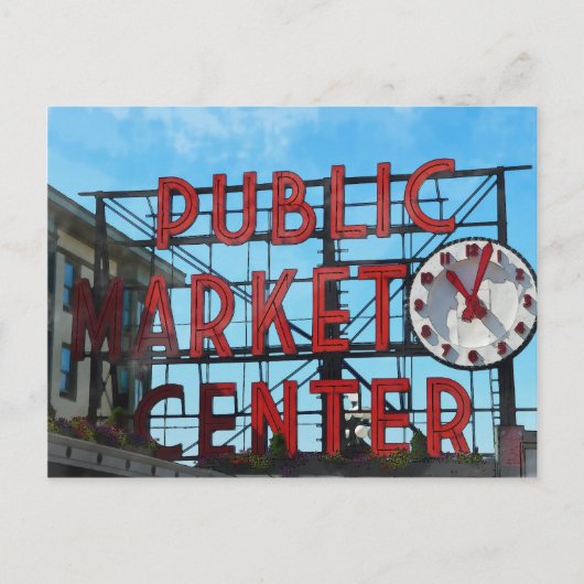 Public Market Centre in Seattle Washington Briefkaart (Voorkant)
