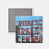 Public Market Centre in Seattle Washington Magneet (Voorkant / Achterkant)