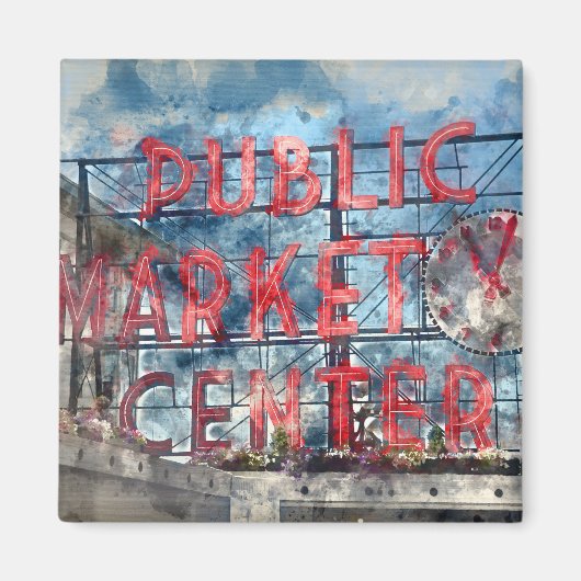Public Market Centre in Seattle Washington Magneet (Voorkant)