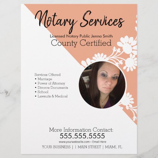 Public Notional Services Floral Photo Business Fly Flyer (Voorkant)