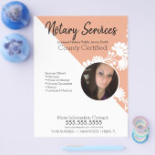 Public Notional Services Floral Photo Business Fly Flyer (Enkel)