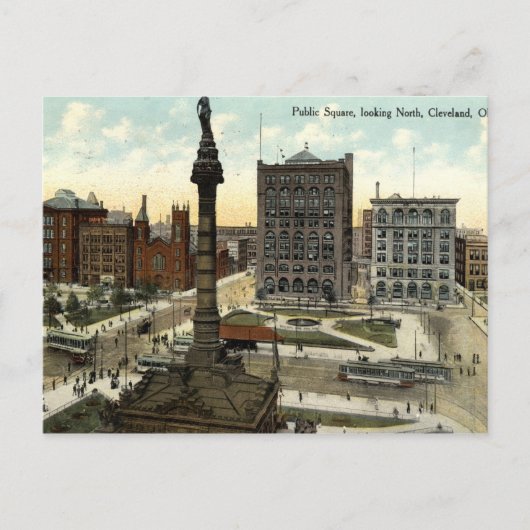 Public Square Cleveland Ohio 1910  Briefkaart (Voorkant)
