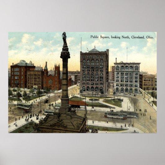 Public Square Cleveland Ohio 1910  Poster (Voorkant)