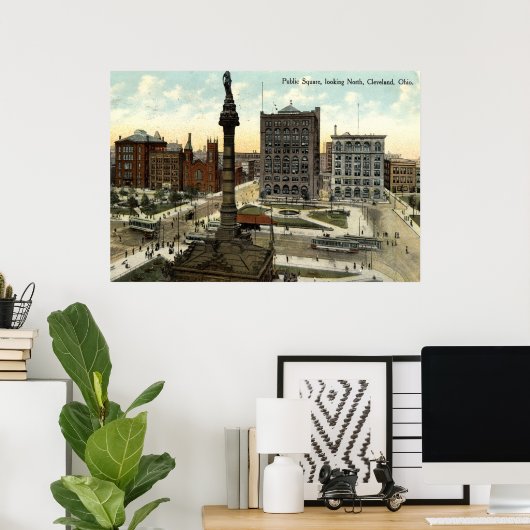 Public Square Cleveland Ohio 1910  Poster (Thuiskantoor)