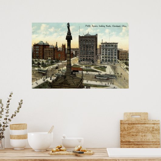 Public Square Cleveland Ohio 1910  Poster (Keuken)