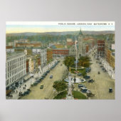 Public Square, Watertown NY 1928  Poster (Voorkant)