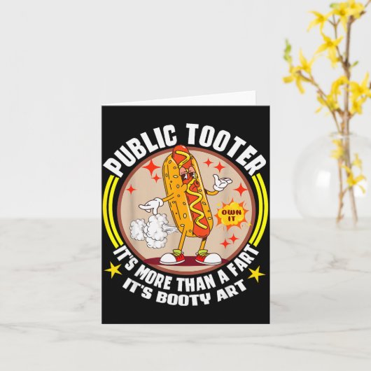 Public Tooter Funny Inappropriate Embarring Adult  Kaart (Gele Bloem)