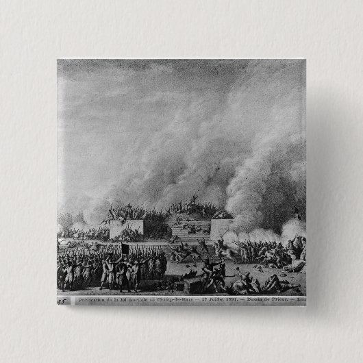 Publicatie van de krijgswet op het vierkante button 5,1 cm (Voorkant)