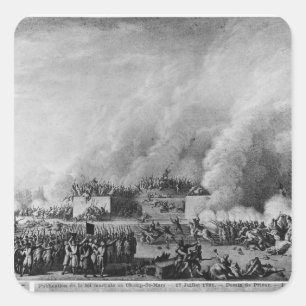 Publicatie van de krijgswet op het vierkante sticker