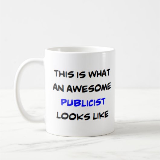 publicist, geweldige koffiemok (Links)
