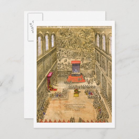 Publiek Chapel in het Vaticaan (kleurengraving) Briefkaart (Voorkant / Achterkant)