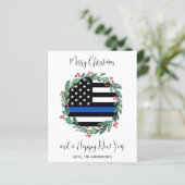 Publiek kerstfeest met blauwe lijn (Staand voorkant)