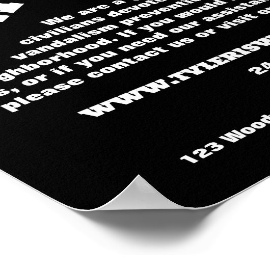 Publiek Uitzicht, buurtgemeenschap Watch Advertent Poster (Hoek)