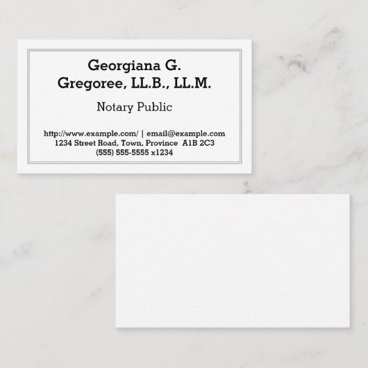  publiek Visitekaartje (Voorkant / Achterkant)