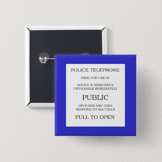 Publieke oproep vierkante button 5,1 cm (Voorkant /achterkant)