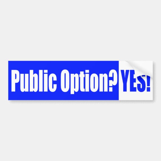 Publieke Optie? Ja! Bumpersticker (Voorkant)