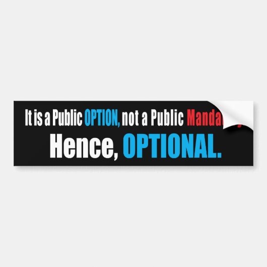 Publieke Optie Zorg Bumpersticker (Voorkant)