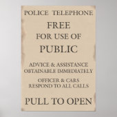 Publieke politie-telefooncel poster (Voorkant)