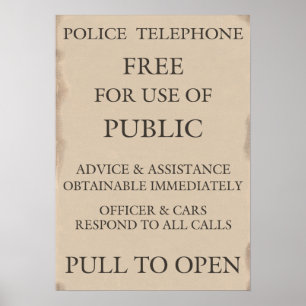 Publieke politie-telefooncel poster