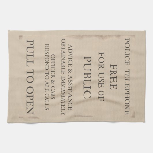 Publieke politie-telefooncel theedoek (Horizontaal)