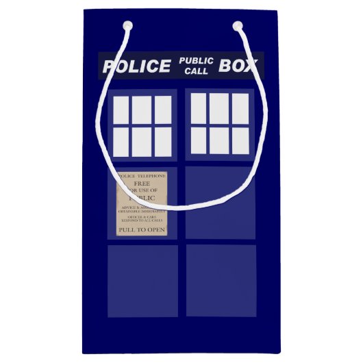 Publieke telefooncel van politie klein cadeauzakje (Achterkant)