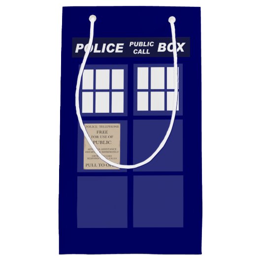Publieke telefooncel van politie klein cadeauzakje (Voorkant)