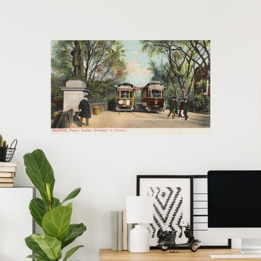 Publieke tuin ingang naar metro poster (Thuiskantoor)