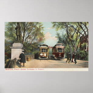 Publieke tuin ingang naar metro poster