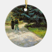 Publieke tuin met paar door Vincent van Gogh Keramisch Ornament (Voorkant)