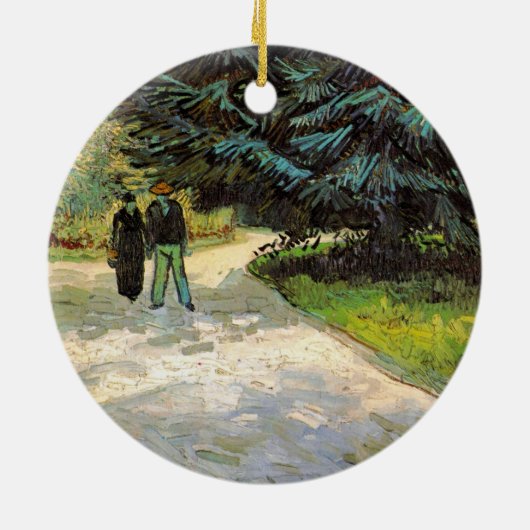 Publieke tuin met paar door Vincent van Gogh Keramisch Ornament (Achterkant)