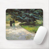 Publieke tuin met paar door Vincent van Gogh Muismat (Met muis)