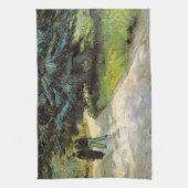 Publieke tuin met paar door Vincent van Gogh Theedoek (Verticaal)