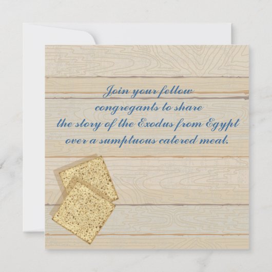 Publikatieuitnodiging voor Passover Seder-makerspa Kaart (Achterkant)