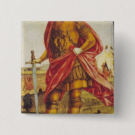 Publius Scipio Afrianus Vierkante Button 5,1 Cm (Voorkant)