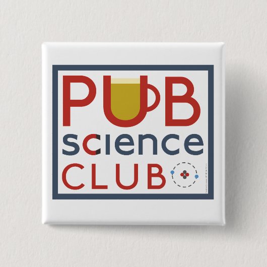 PubScienceClub Badge Vierkante Button 5,1 Cm (Voorkant)