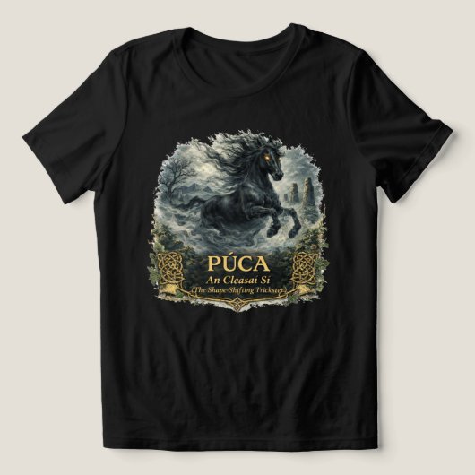 Púca Folklore - An Cleasaí Sí (De Sluwe Fee) Tri-Blend Shirt (Design voorkant)
