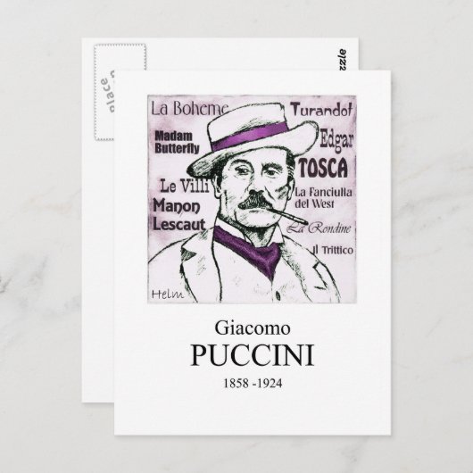 Puccini Briefkaart (Voorkant / Achterkant)