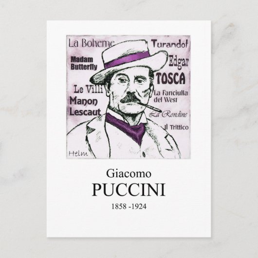 Puccini Briefkaart (Voorkant)