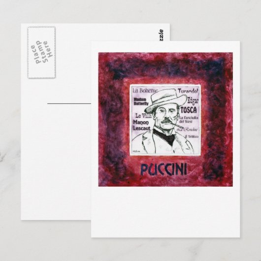 Puccini-briefkaart Briefkaart (Voorkant / Achterkant)