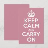 Puce Keep Calm and Carry On (Voorkant / Achterkant)