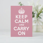 Puce Keep Calm en Carry on (Staand voorkant)