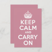 Puce Keep Calm en Carry on (Voorkant / Achterkant)