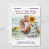 Puce & Lavender Romcom Poster Foto Bewaar de datum Save The Date (Voorkant)